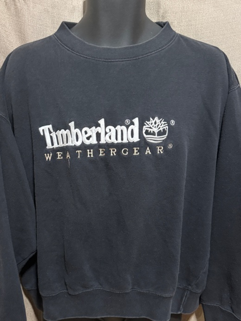 Unisex Timberland Black Crewneck Sweatshirt with White Logo